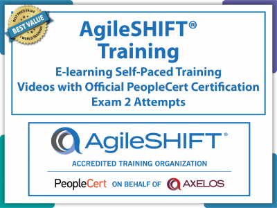 AgileSHIFT® Training - eLearning and PeopleCert Exam Offer.