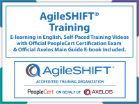 AgileSHIFT® Training E-Learning by PeopleCert in English, Self-Paced Learning Videos with Official PeopleCert Certification Exam 2 Attempts & Official Axelos Main Guide E- book Included. Course code: AgileSHIFT-E-2