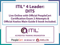 ITIL® 4 Leader: Digital and IT Strategy (DITS) – Live Online in English with Official PeopleCert Certification Exam 2 Attempts & Official Axelos Main Guide E-book Included. Course code: ITIL4DITS-L-2