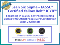 Lean Six Sigma – IASSC® Certified Yellow Belt™ ICYB™ by PeopleCert E-learning Self-Paced Learning Videos and Official PeopleCert Certification Exam 2 Attempts. Course code: LSS-ICYB-E-2