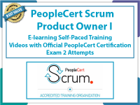 PeopleCert SCRUM Product Owner I E-Learning by PeopleCert, Self-Paced Learning Videos with Official PeopleCert Certification Exam 2 Attempts.