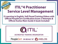 ITIL®4 Practitioner: Service Level Management E-Learning in English, Self-Paced Training Videos with Official PeopleCert Certification Exam 2 Attempts & Official Axelos Main Guide E-book Included. Exam code: ITIL4PracSLM-EL-2